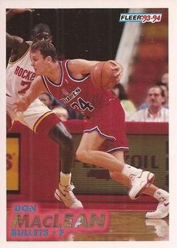 #395 Don MacLean - Washington Bullets - 1993-94 Fleer Basketball