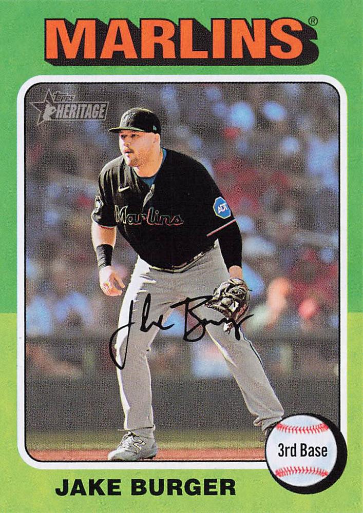 #398 Jake Burger - Miami Marlins - 2024 Topps Heritage Baseball