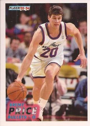 #398 Brent Price - Washington Bullets - 1993-94 Fleer Basketball