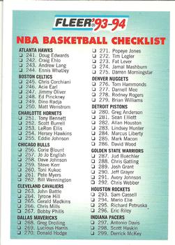 #399 Checklist: 241-354 - 1993-94 Fleer Basketball