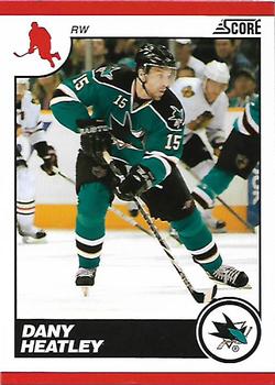 #399 Dany Heatley - San Josearks - 2010-11 Score Hockey