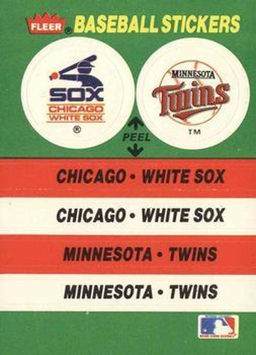 #39 Chicago White Sox / Minnesota Twins - Chicago White Sox / Minnesota Twins - 1988 Fleer - Team Stickers Baseball