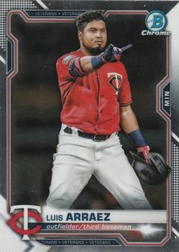 #39 Luis Arraez - Minnesota Twins - 2021 Bowman Chrome Baseball