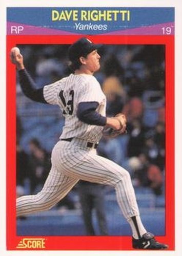 #39 Dave Righetti - New York Yankees - 1990 Score 100 Superstars Baseball