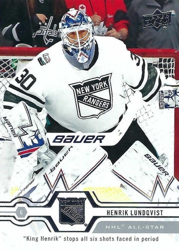 #539 Henrik Lundqvist - New York Rangers - 2019-20 Upper Deck Hockey