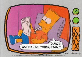#39 Quiet! Genius at work, man! - 1990 Topps The Simpsons