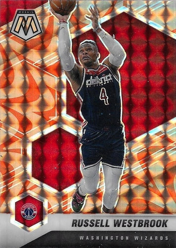 #39 Russell Westbrook - Washington Wizards - 2020-21 Panini Mosaic - Mosaic Reactive Orange Basketball