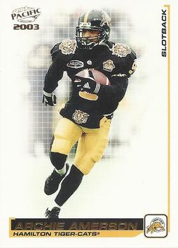 #39 Archie Amerson - Hamilton Tiger-Cats - 2003 Pacific CFL Football
