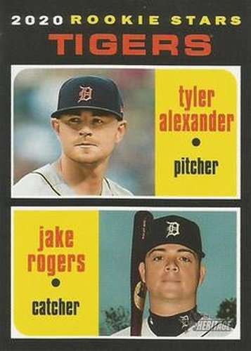#39 Tigers 2020 Rookie Stars Tyler Alexander / Jake Rogers - Detroit Tigers - 2020 Topps Heritage Baseball