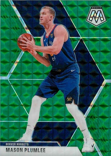 #3 Mason Plumlee - Denver Nuggets - 2019-20 Panini Mosaic - Green Prizm Basketball