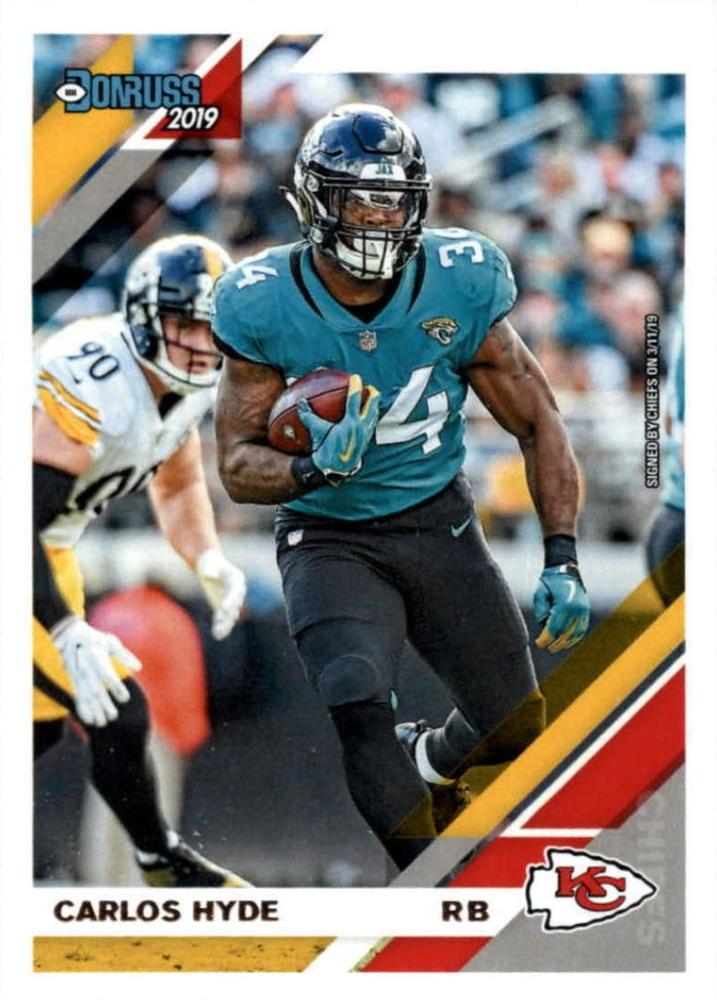 #3 Carlos Hyde - Kansas City Chiefs - 2019 Donruss Football