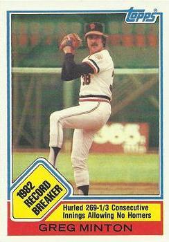 #3 Greg Minton - San Francisco Giants - 1983 Topps Baseball