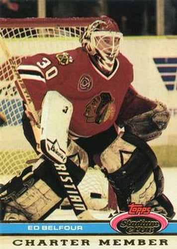 #NNO3a Ed Belfour - Chicago Blackhawks - 1991 Stadium Club Charter Member