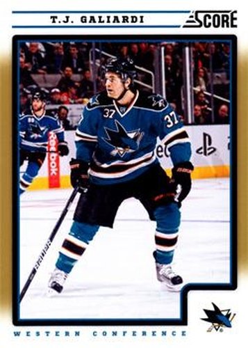 #400 T.J. Galiardi - San Jose Sharks - 2012-13 Score - Gold Rush Hockey