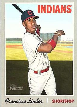 #401 Francisco Lindor - Cleveland Indians - 2019 Topps Heritage Baseball