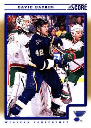 #401 David Backes - St. Louis Blues - 2012-13 Score - Gold Rush Hockey