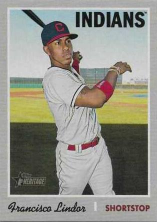 #401c Francisco Lindor - Cleveland Indians - 2019 Topps Heritage Baseball