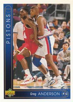 #402 Greg Anderson - Detroit Pistons - 1993-94 Upper Deck Basketball