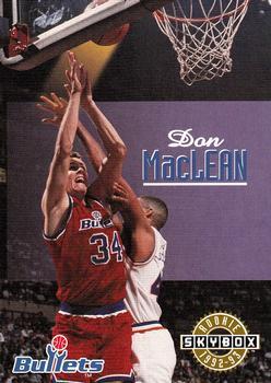 #407 Don MacLean - Washington Bullets - 1992-93 SkyBox Basketball