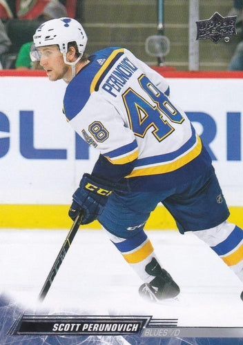 #408 Scott Perunovich - St. Louis Blues - 2022-23 Upper Deck Hockey