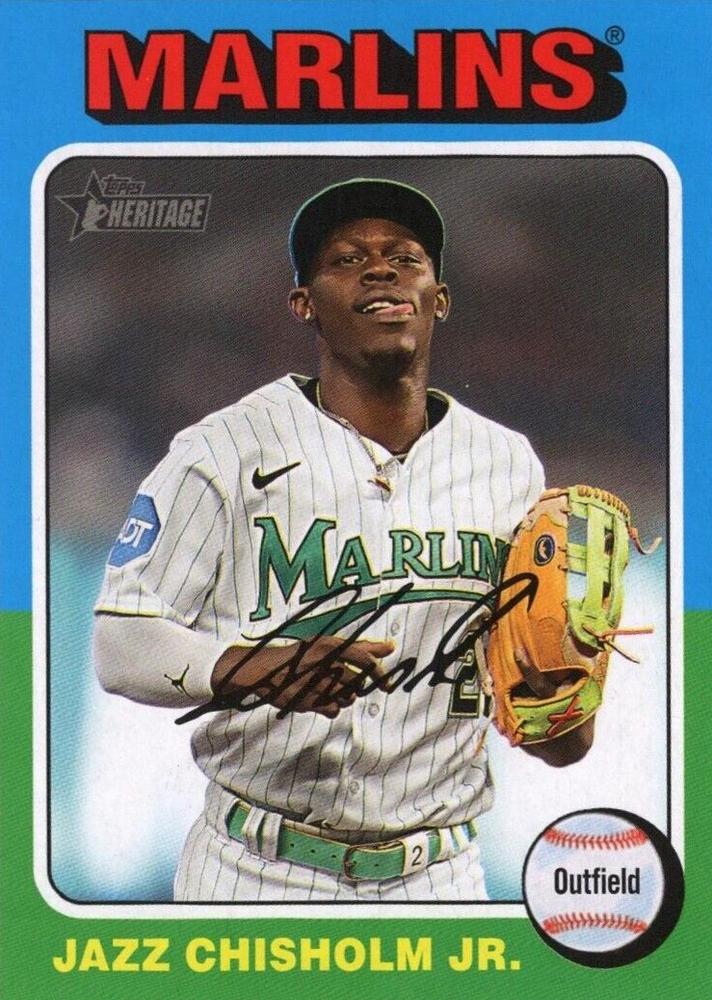 #409e Jazz Chisholm Jr. - Miami Marlins - 2024 Topps Heritage Baseball