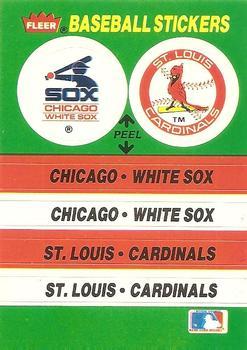 #40 Chicago White Sox / St. Louis Cardinals - Chicago White Sox / St. Louis Cardinals - 1988 Fleer - Team Stickers Baseball