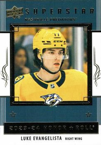 #HR40 Luke Evangelista - Nashville Predators - 2023-24 Upper Deck - Honor Roll Hockey