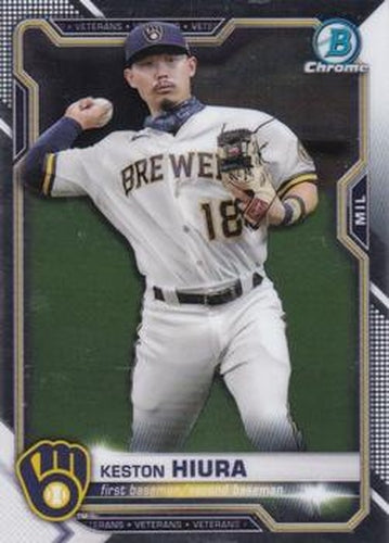 #40 Keston Hiura - Milwaukee Brewers - 2021 Bowman Chrome Baseball