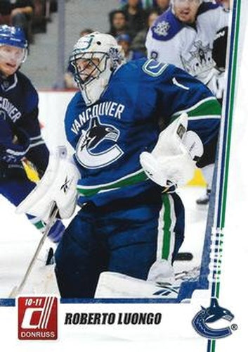 #40 Roberto Luongo - Vancouver Canucks - 2010-11 Donruss Hockey