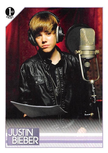 #40 Justin's is the first voice heard on the remak - 2010 Panini Justin Bieber