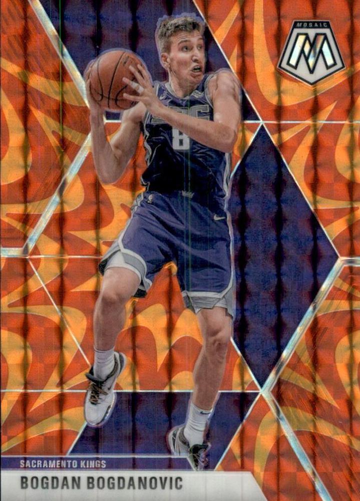 #40 Bogdan Bogdanovic - Sacramento Kings - 2019-20 Panini Mosaic - Reactive Orange Basketball