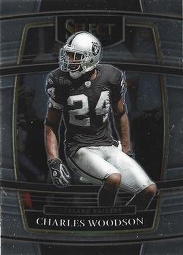 #40 Charles Woodson - Oakland Raiders - 2021 Panini Select - Black and Gold Prizm Die Cut Football