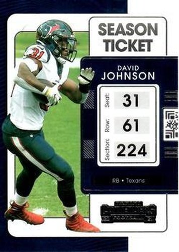 #40 David Johnson - Houston Texans - 2021 Panini Contenders Football