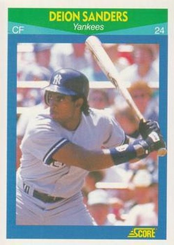 #40 Deion Sanders - New York Yankees - 1990 Score Rising Stars Baseball