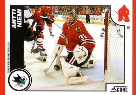 #410 Antti Niemi - San Josearks - 2010-11 Score Hockey