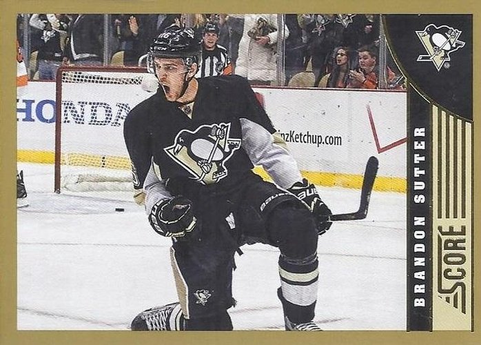 #410 Brandon Sutter - Pittsburgh Penguins - 2013-14 Score - Gold Hockey