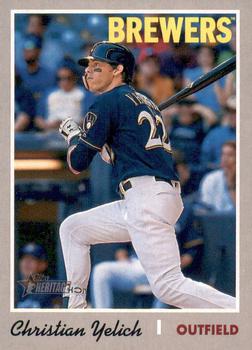 #410b Christian Yelich - Milwaukee Brewers - 2019 Topps Heritage Baseball