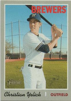 #410c Christian Yelich - Milwaukee Brewers - 2019 Topps Heritage Baseball