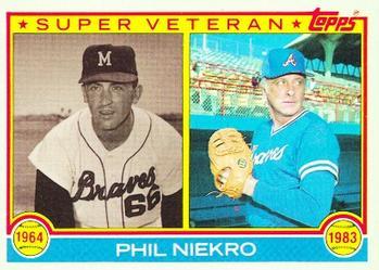 #411 Phil Niekro - Milwaukee Braves / Atlanta Braves - 1983 Topps Baseball