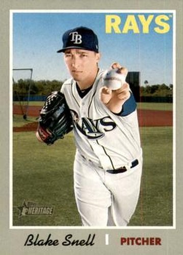 #411 Blake Snell - Tampa Bay Rays - 2019 Topps Heritage Baseball