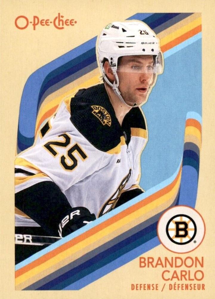 #412 Brandon Carlo - Boston Bruins - 2023-24 O-Pee-Chee - Retro Hockey