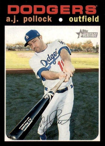 #412 A.J. Pollock - Los Angeles Dodgers - 2020 Topps Heritage Baseball
