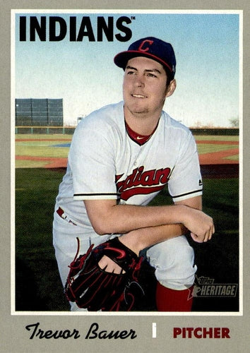 #412 Trevor Bauer - Cleveland Indians - 2019 Topps Heritage Baseball