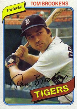 #416 Tom Brookens - Detroit Tigers - 1980 Topps Baseball