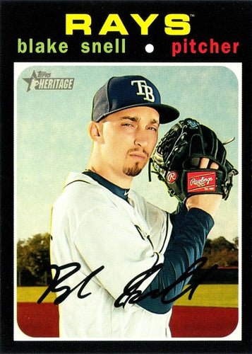 #417 Blake Snell - Tampa Bay Rays - 2020 Topps Heritage Baseball
