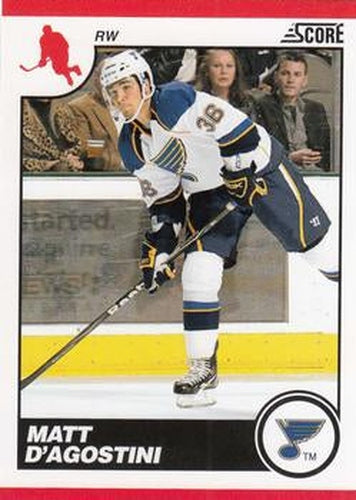 #419 Matt D'Agostini - St. Louis Blues - 2010-11 Score Hockey