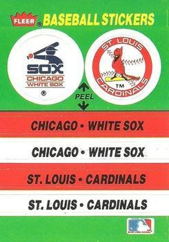 #41 Chicago White Sox / St. Louis Cardinals - Chicago White Sox / St. Louis Cardinals - 1988 Fleer - Team Stickers Baseball