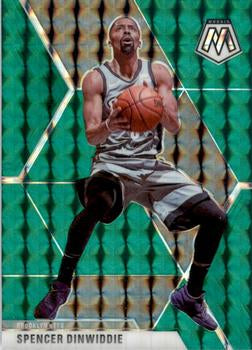 #41 Spencer Dinwiddie - Brooklyn Nets - 2019-20 Panini Mosaic - Green Prizm Basketball