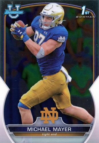 #41 Michael Mayer - Notre Dame Fighting Irish - 2022 Bowman Chrome University Football
