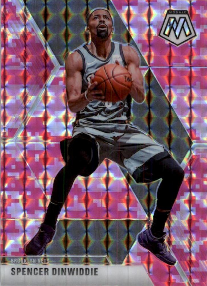 #41 Spencer Dinwiddie - Brooklyn Nets - 2019-20 Panini Mosaic - Camo Pink Basketball